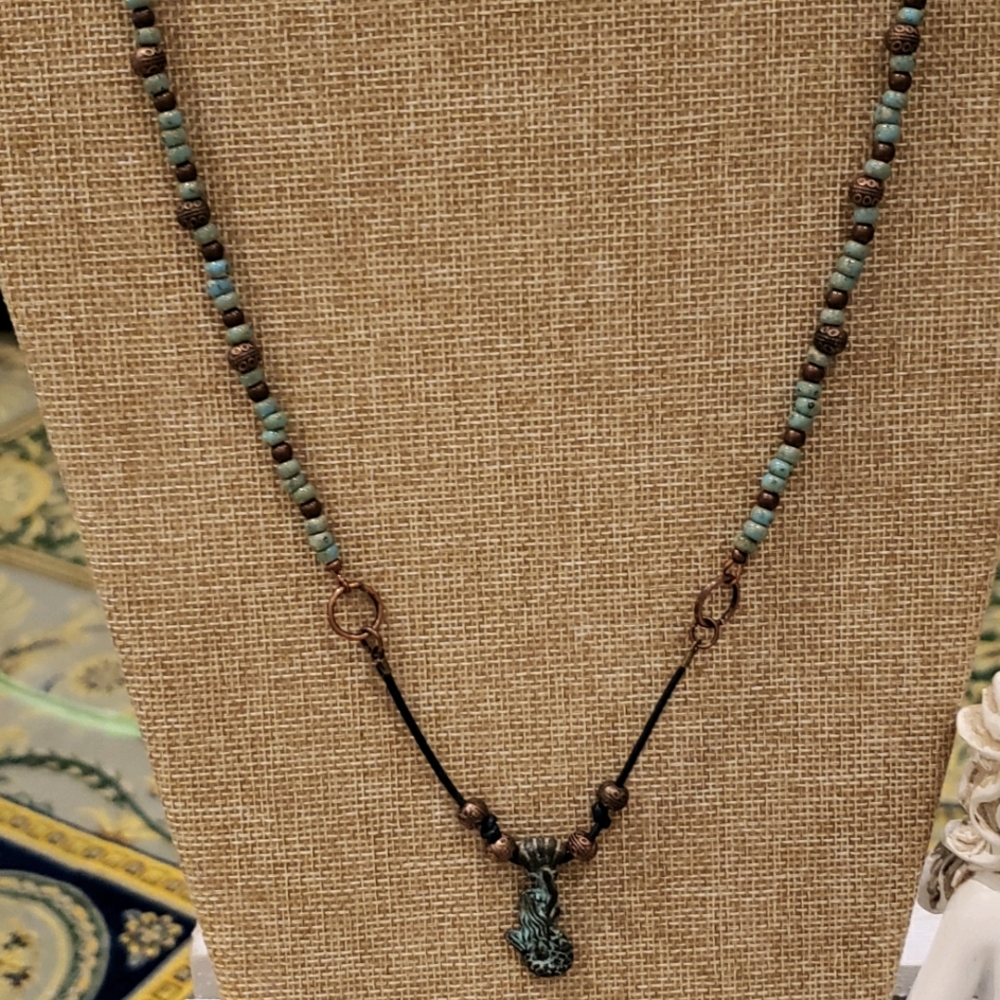 Mykonos Patina Mermaid Necklace